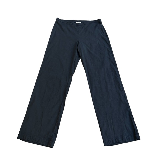 Eileen Fisher Black Pants Size 14 - Organic Linen Blend - Straight Leg, Size Zip - Picture 3 of 15